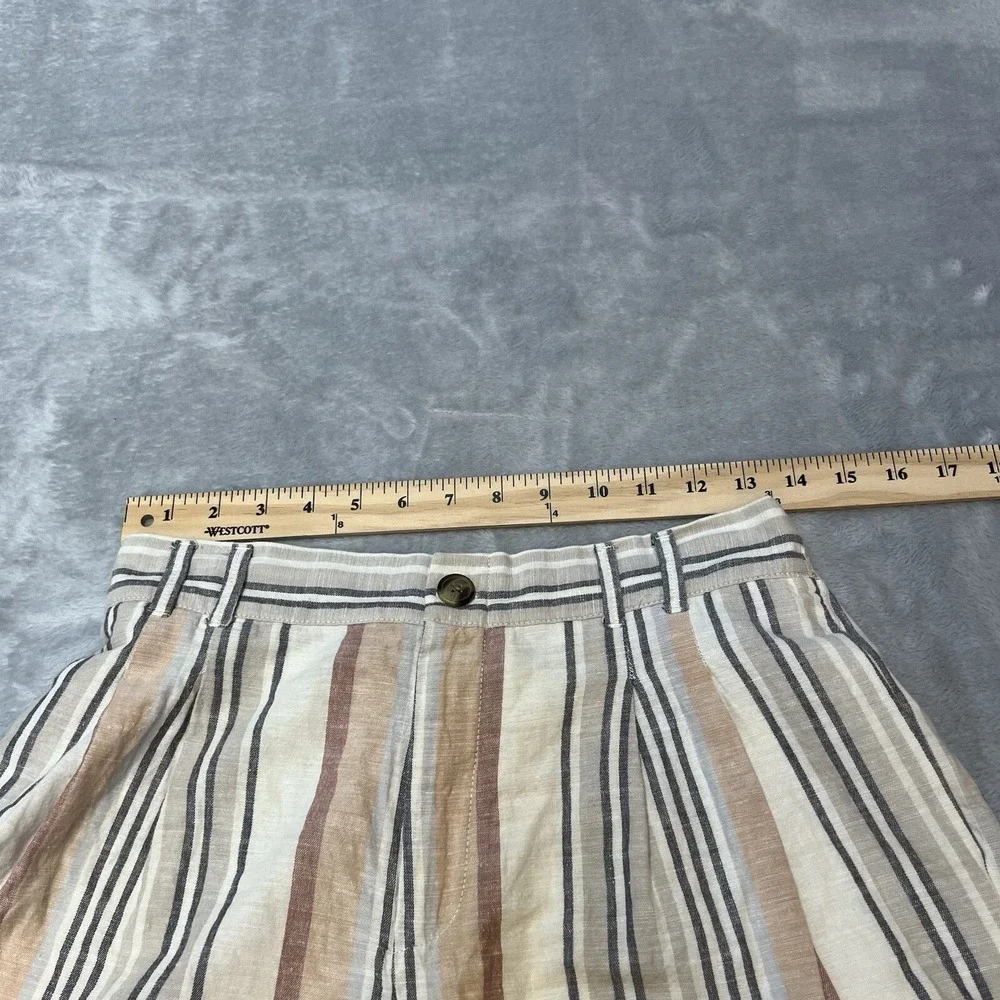 American Eagle Striped Shorts Womens Medium High Rise Casual‎ Cuffed